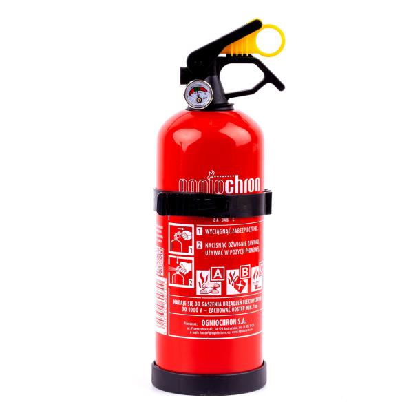 Práškový hasiaci prístroj ABC s manometrom a vešiakom, 1 kg (og60179)